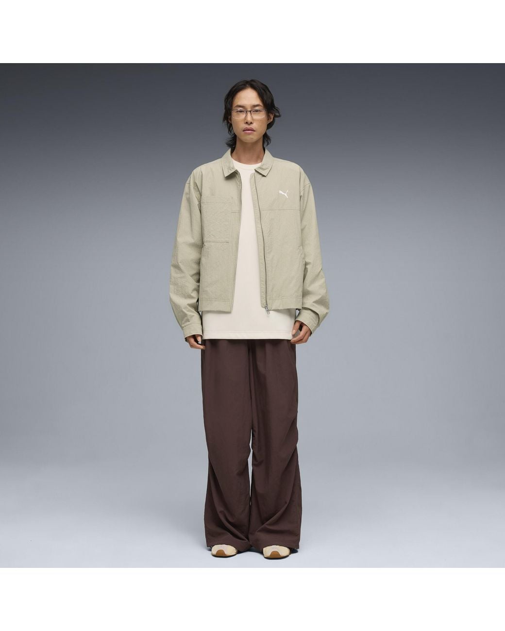 PUMA Gray Wardrobe Essentials Utility Jacket for men