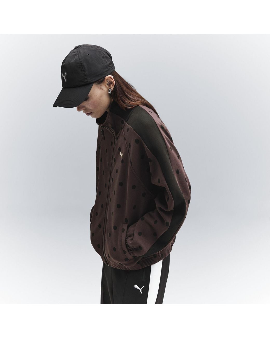 PUMA Black T7 Polka Dots Oversized Track Jacket
