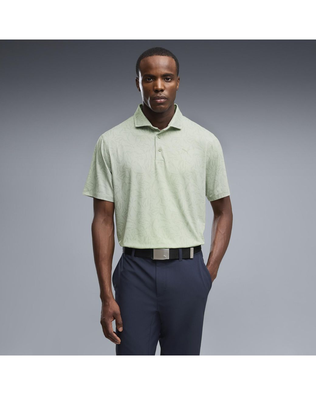 PUMA Green Cloudspun Marine Botanical Polo for men