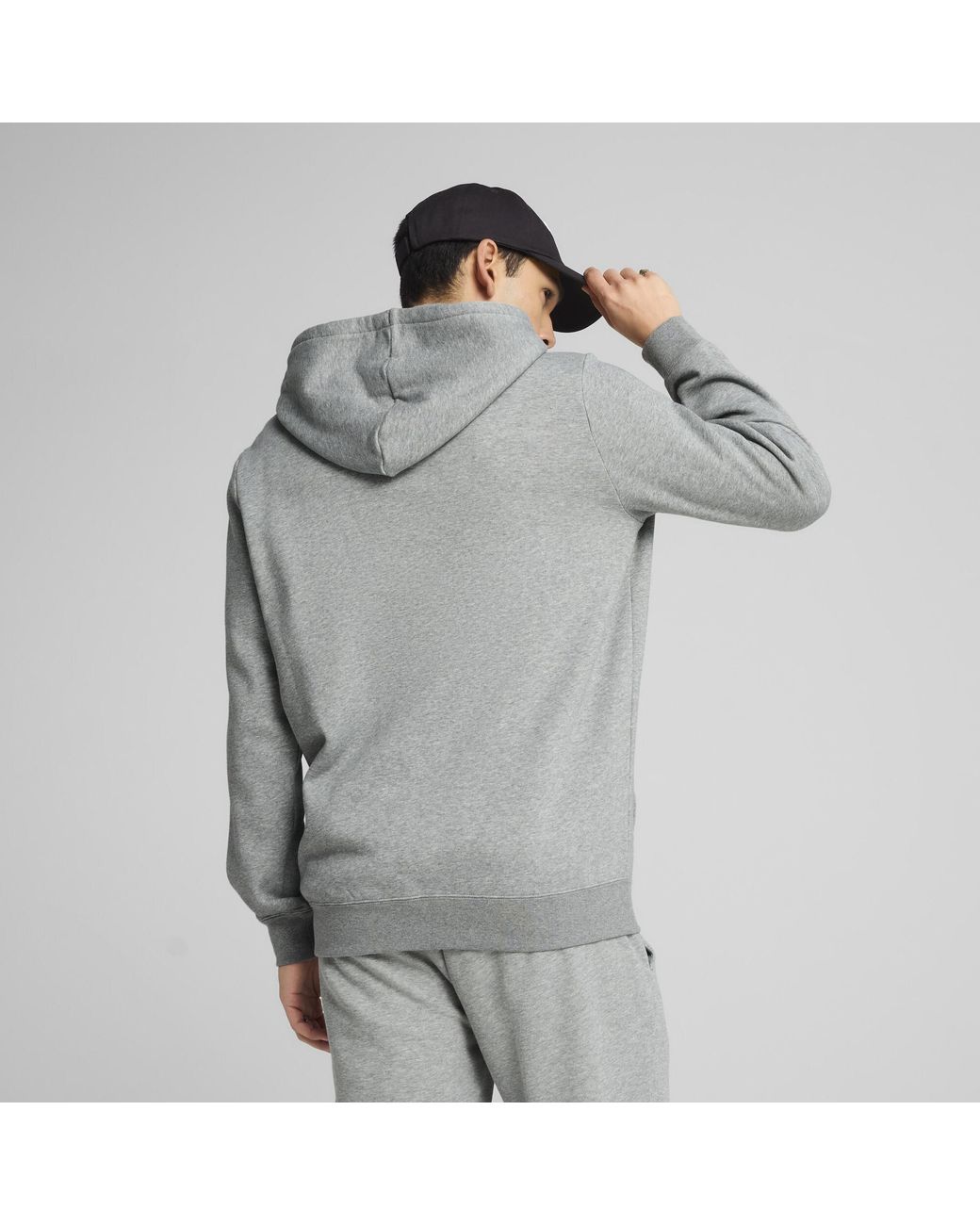 PUMA Gray Essentials Zip-Up Hoodie for men