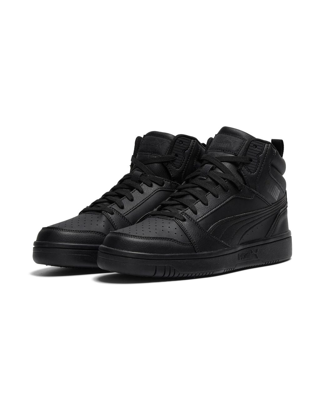 PUMA Black Rebound V6 Mid Top Sneakers for men