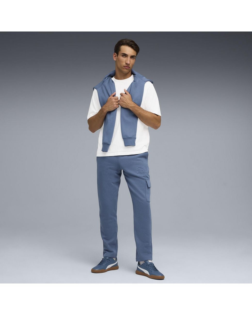 PUMA Blue Elevated Essentials Cargo Pants for men