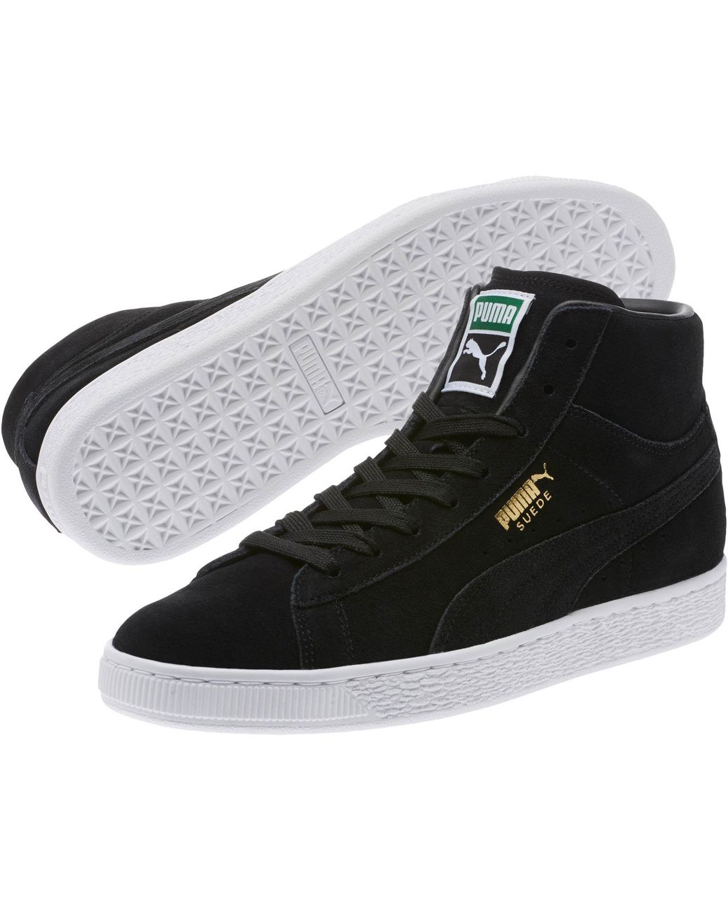 PUMA Suede Classic Mid Sneakers in Black for Men | Lyst