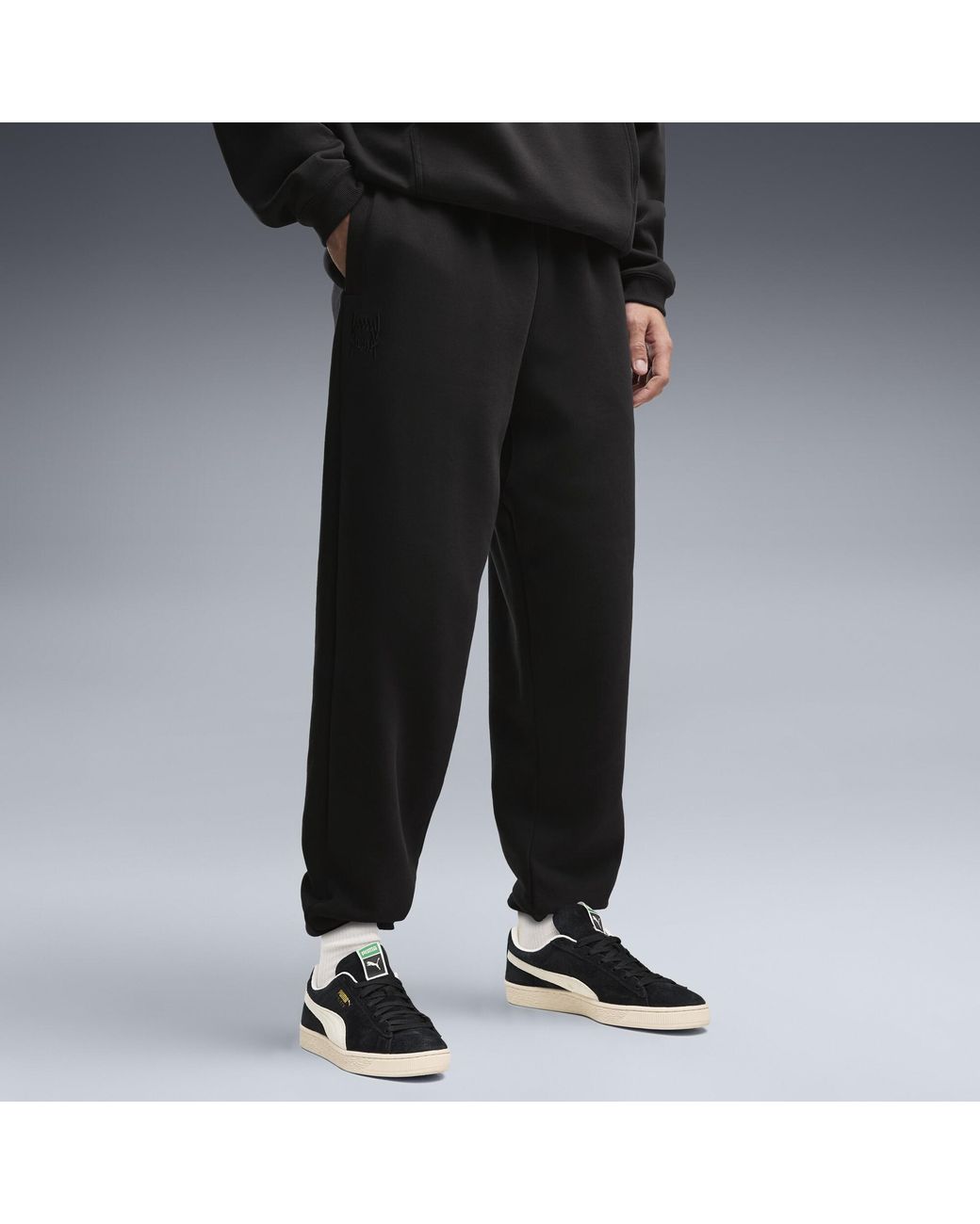 PUMA Black Fundamentals Fleece Basketball Sweatpants for men