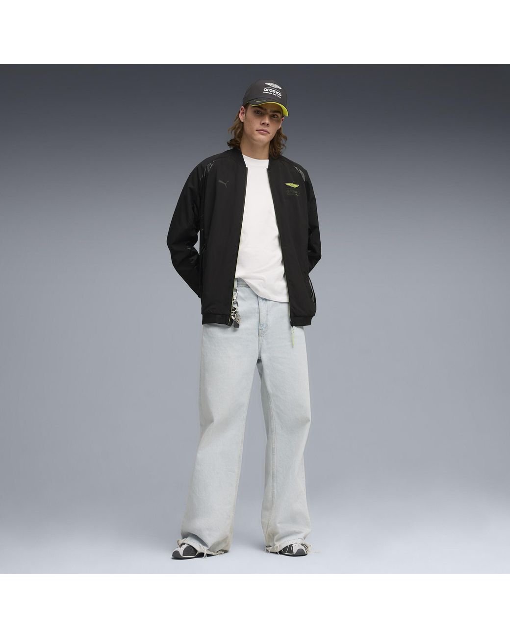 PUMA Black X Aston Martin Aramco F1 Team Bomber Jacket for men