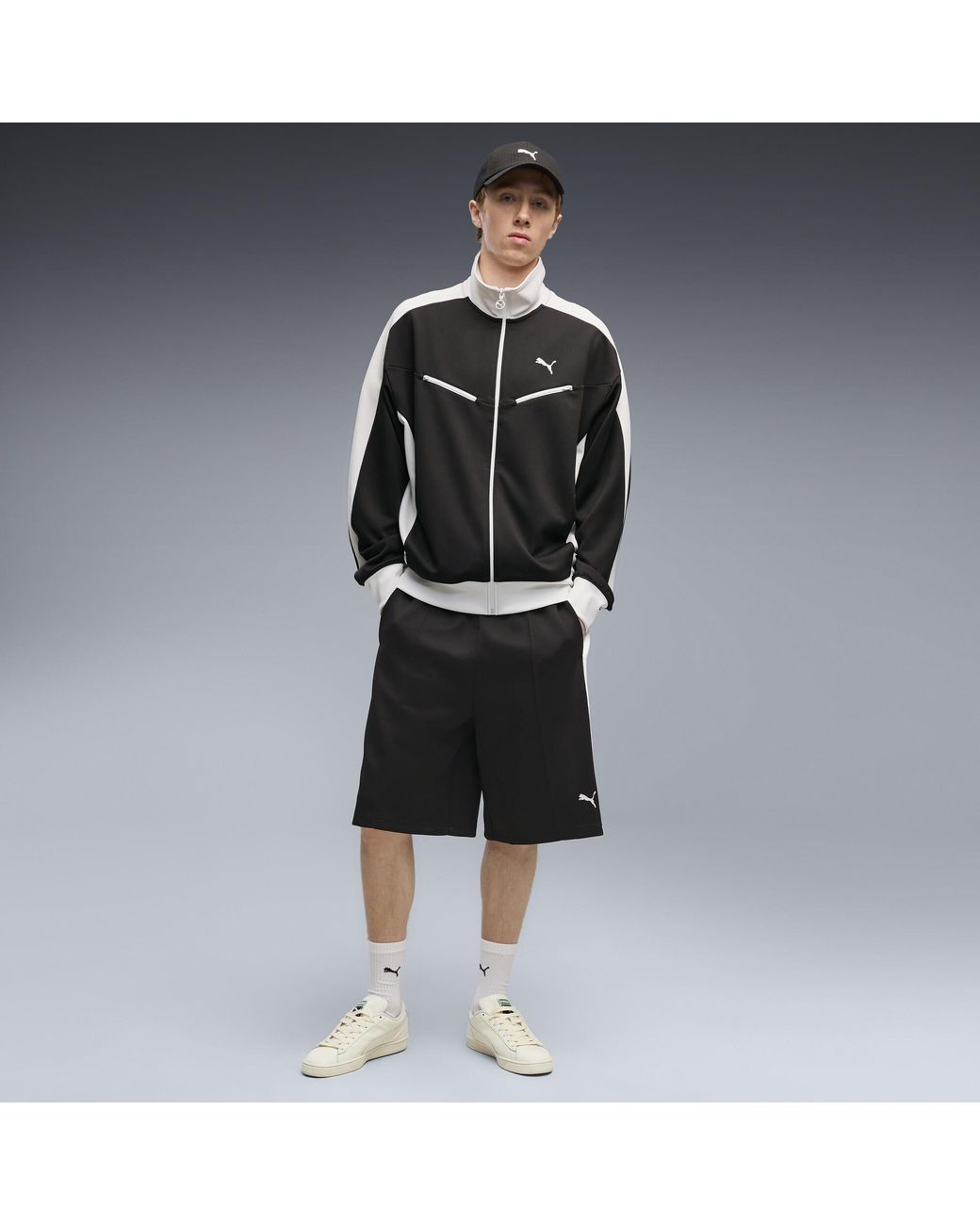PUMA Black T7 Relaxed Retro Track Jacket for men