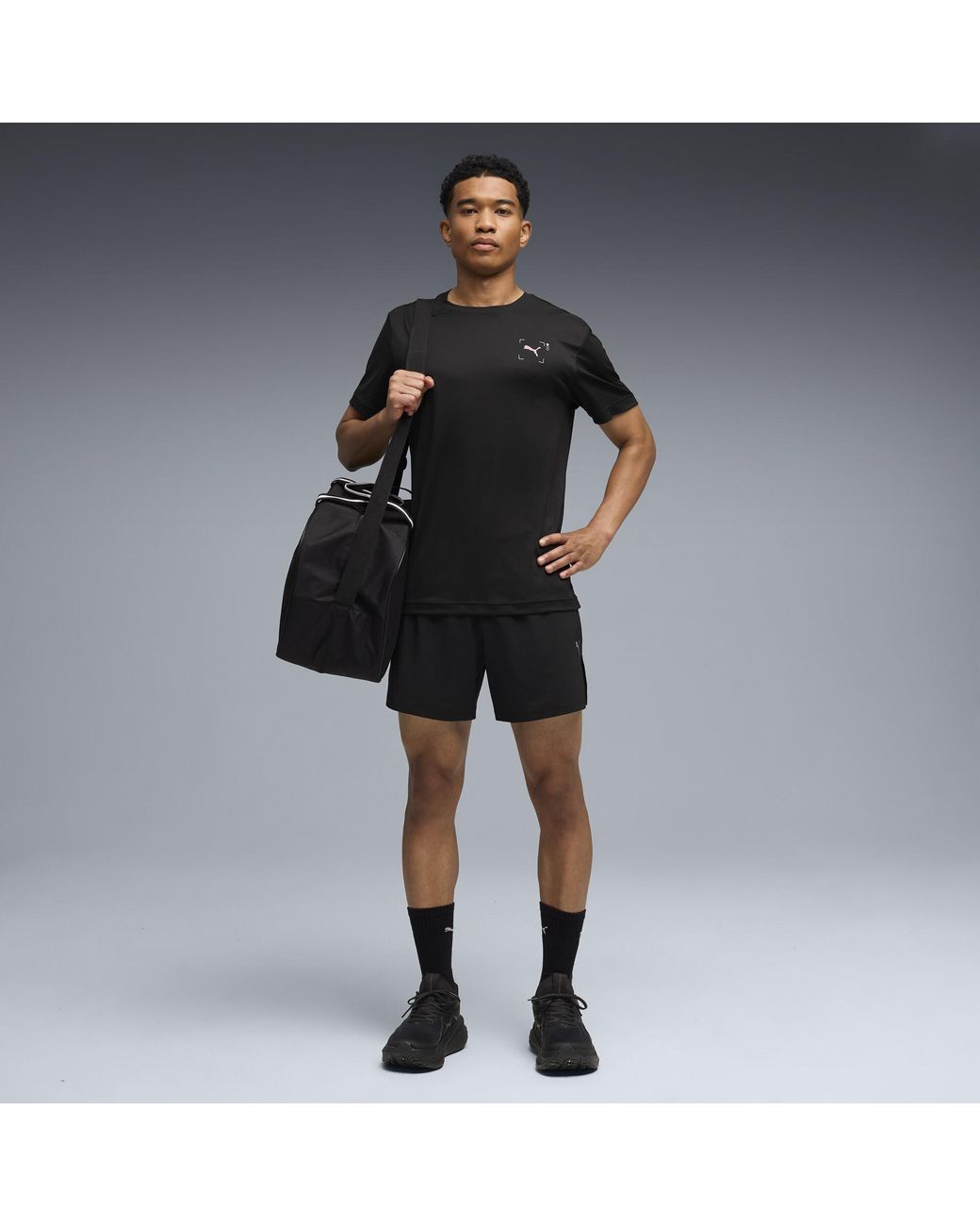 PUMA Black Dreamrun Drycell 5" Moisture Wicking Running Shorts for men