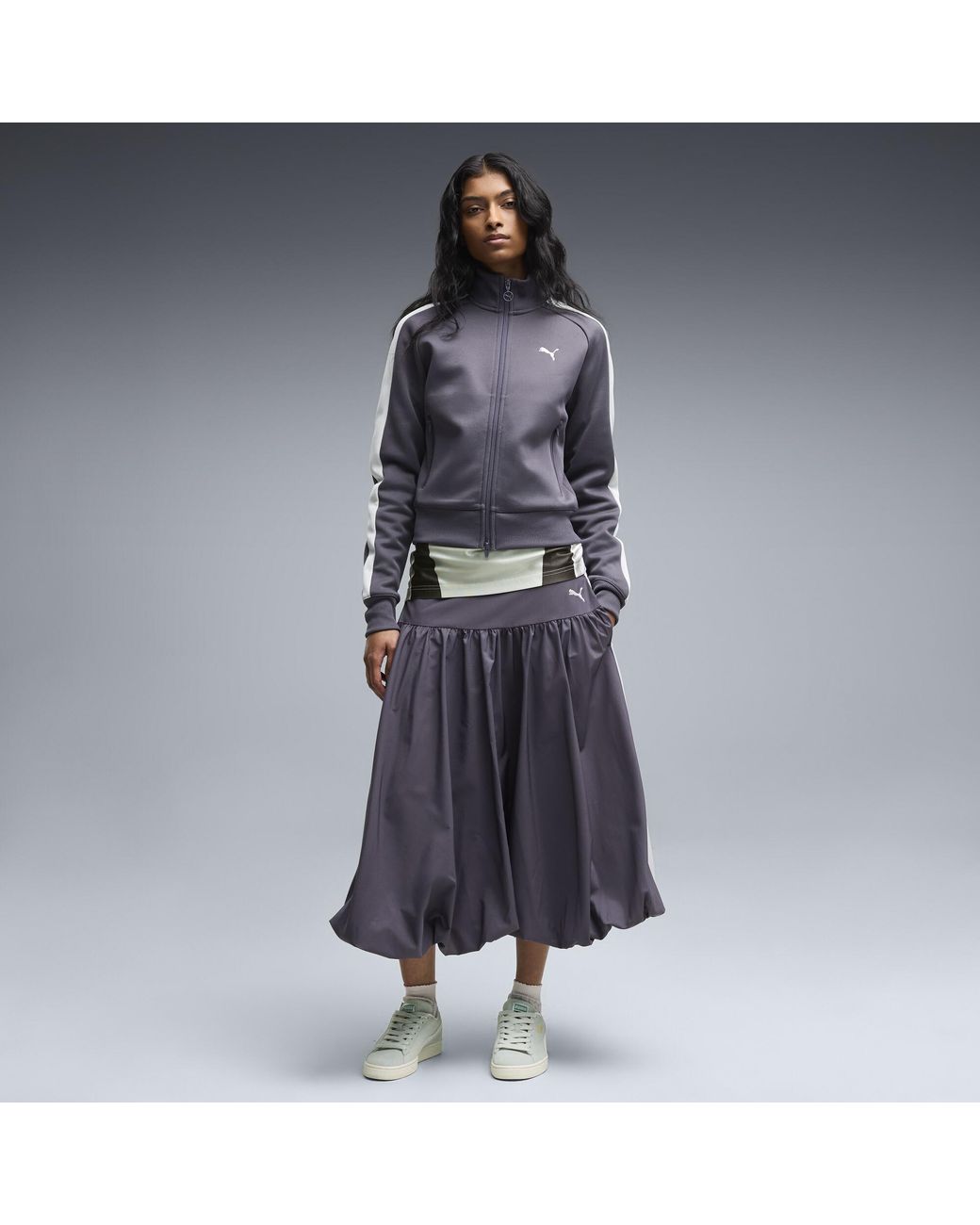 PUMA Blue T7 Balloon Midi Skirt
