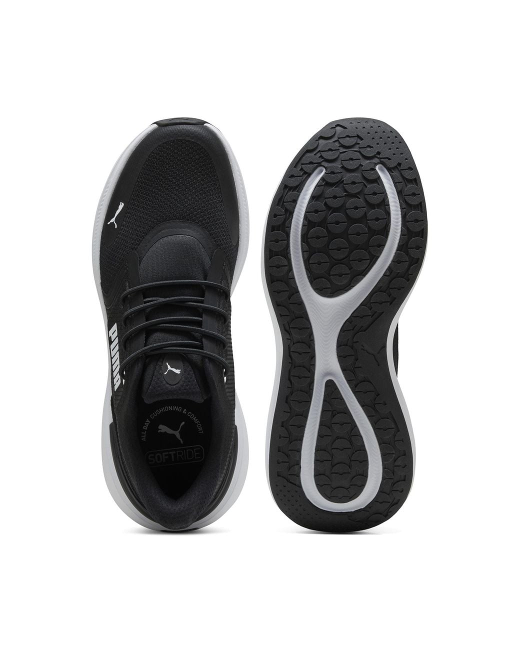 PUMA Black Softride Exo Shift Sneakers for men