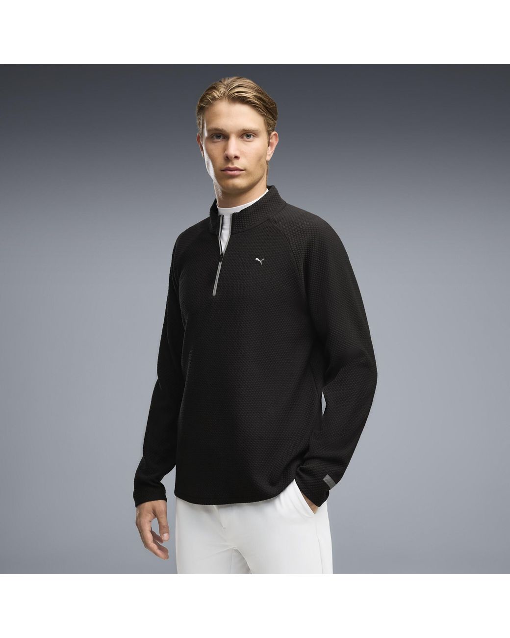 PUMA Black Boulder 2.0 Quarter-Zip Golf Jacket for men