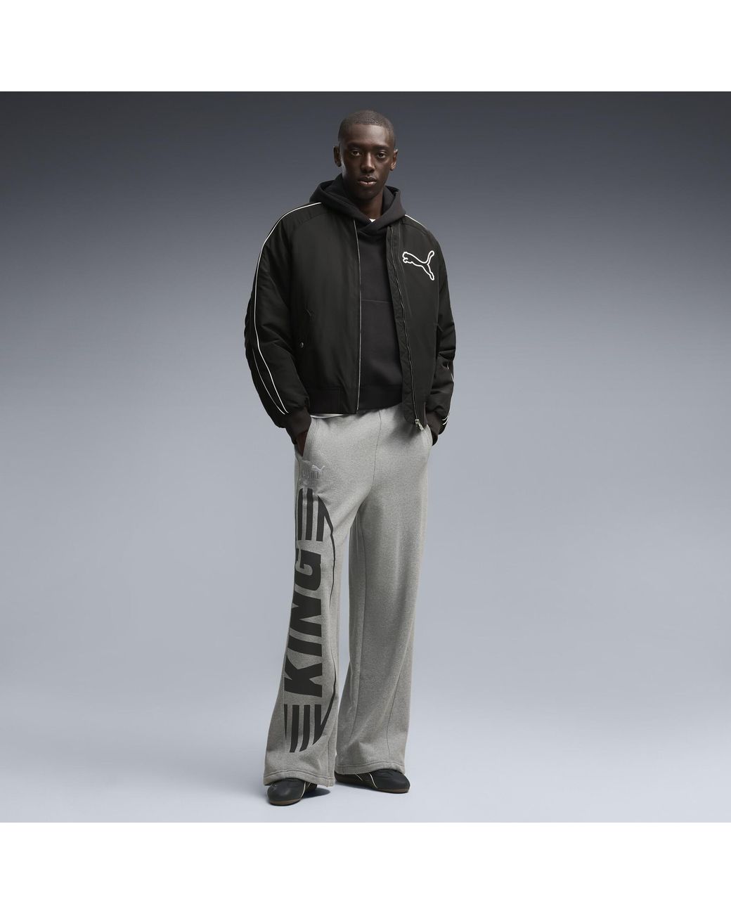 PUMA Gray King Oversized Sweatpants for men