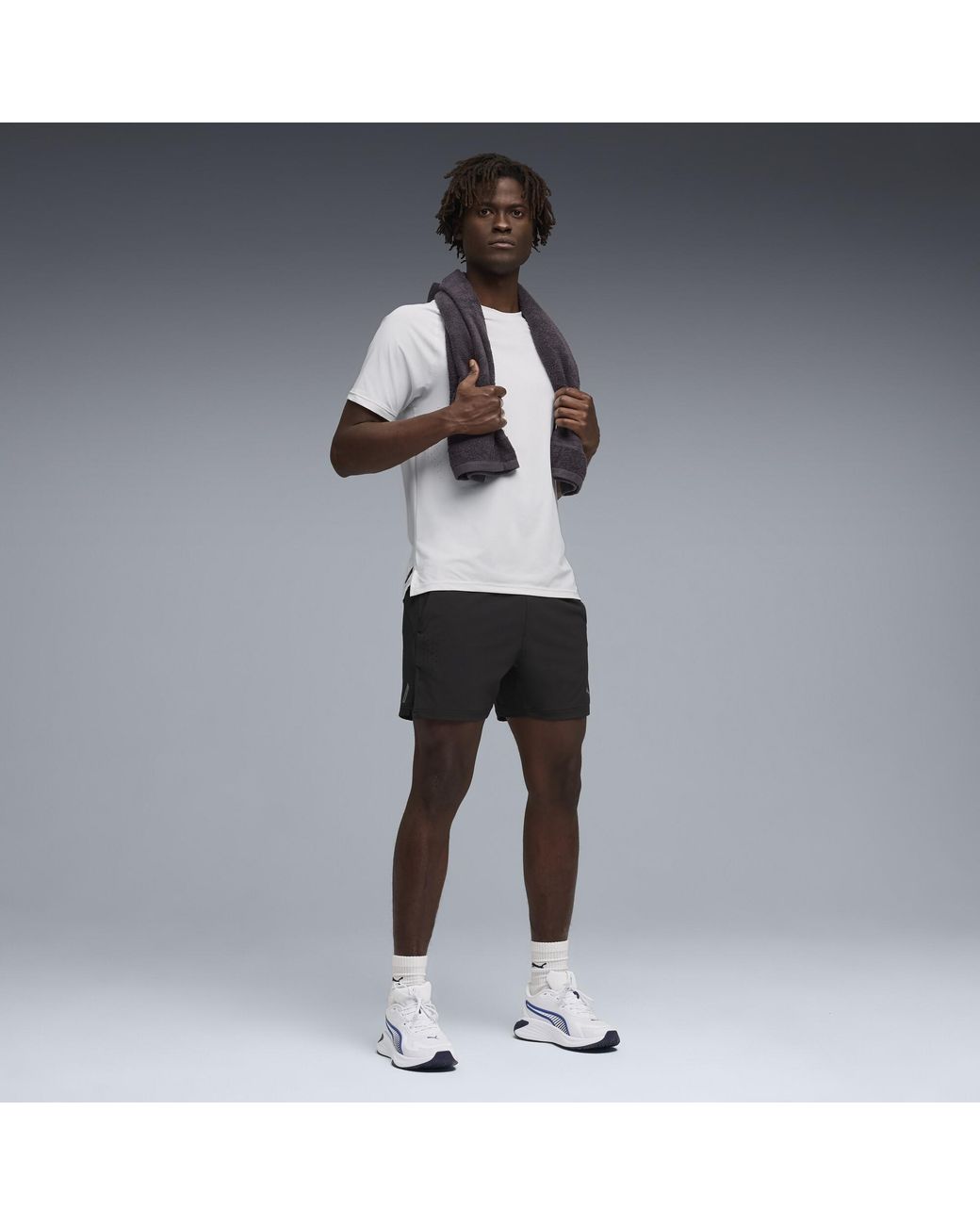 PUMA Black Pwrmode Training 5" Woven Shorts for men
