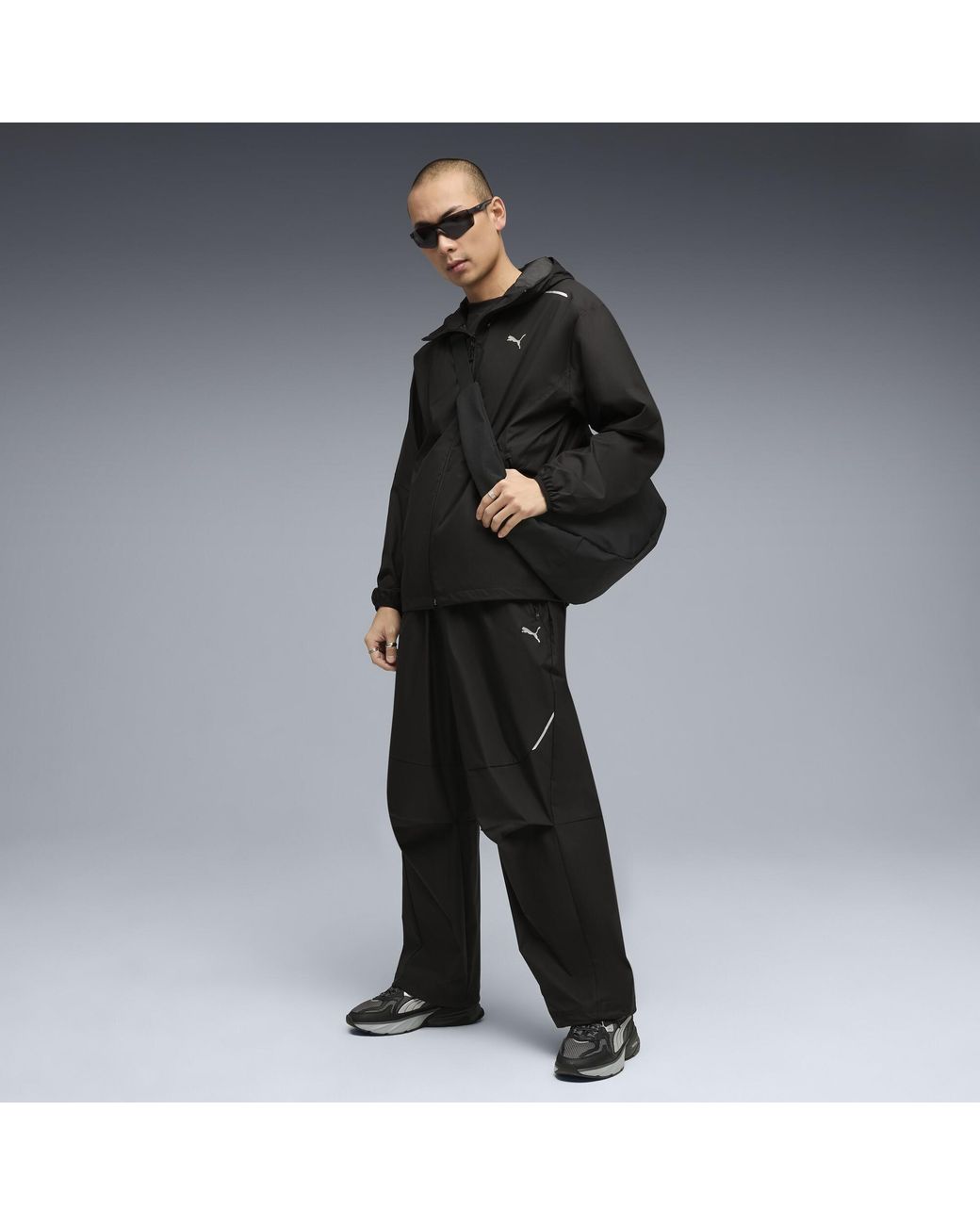 PUMA Black Tech Relaxed Track Jacket for men