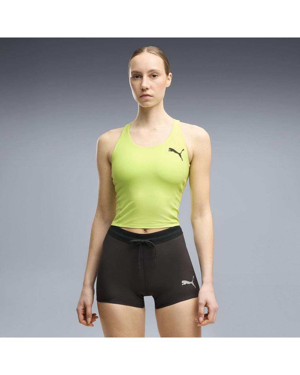 PUMA Green Lightspeed Printed Running Crop Top