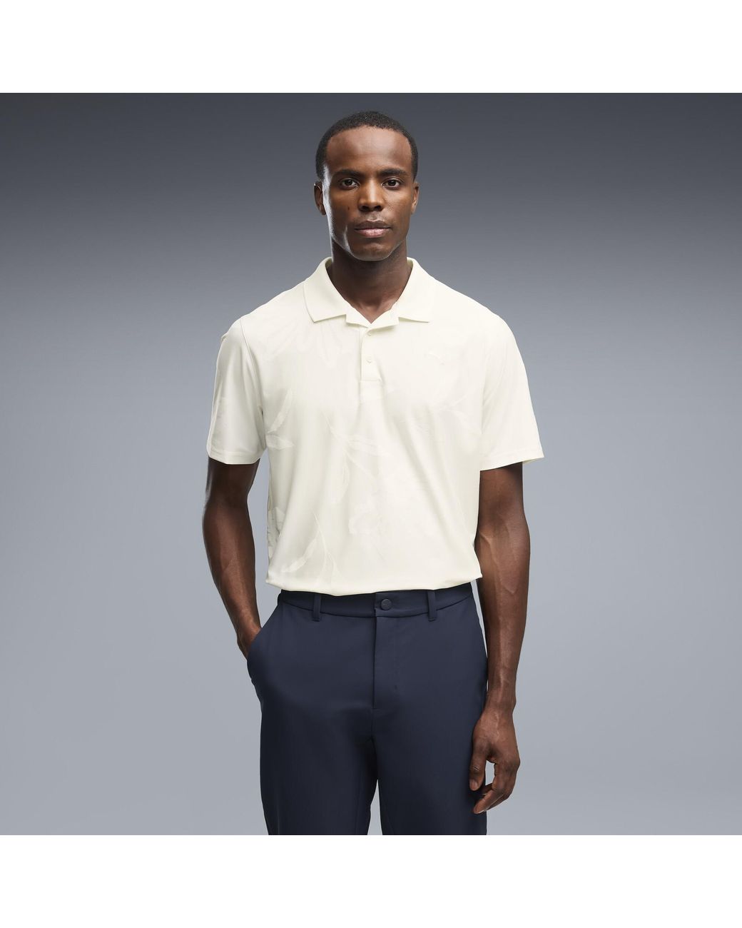 PUMA White Mattr Prima Bloom Golf Polo for men