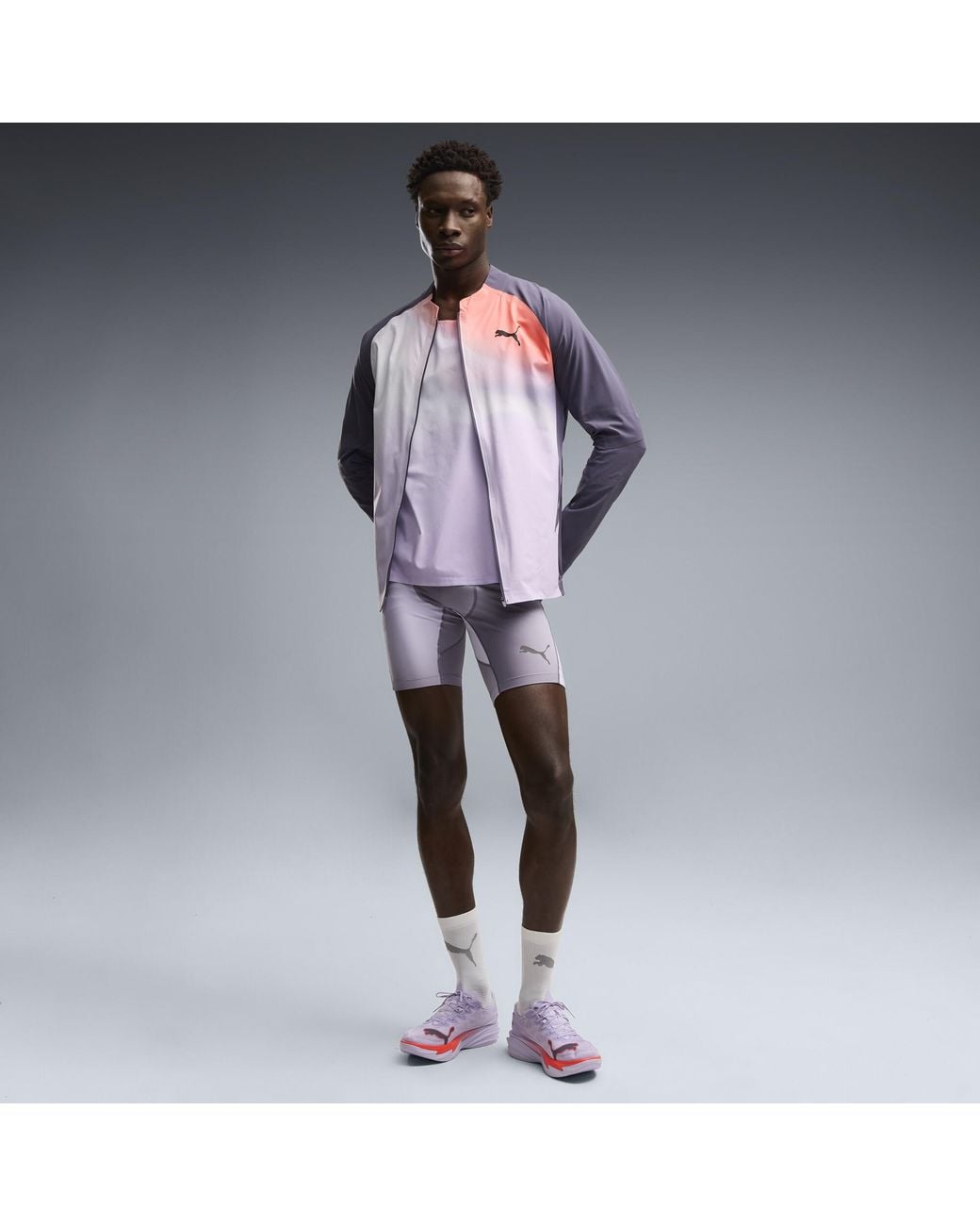 PUMA Blue Lightspeed Printed 8" Running Half Tights for men