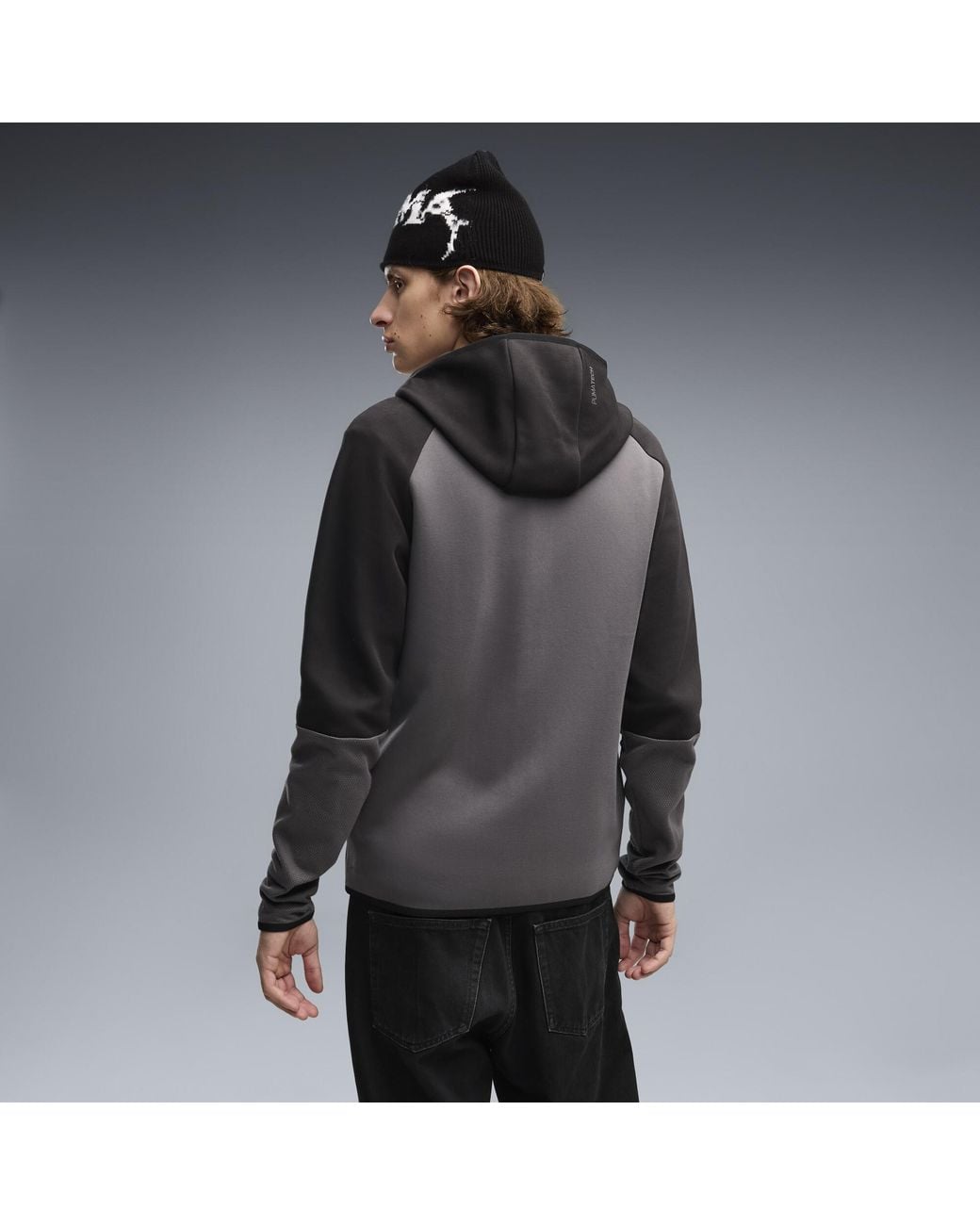 PUMA Black Tech Elevated Slim Full-Zip Hoodie for men