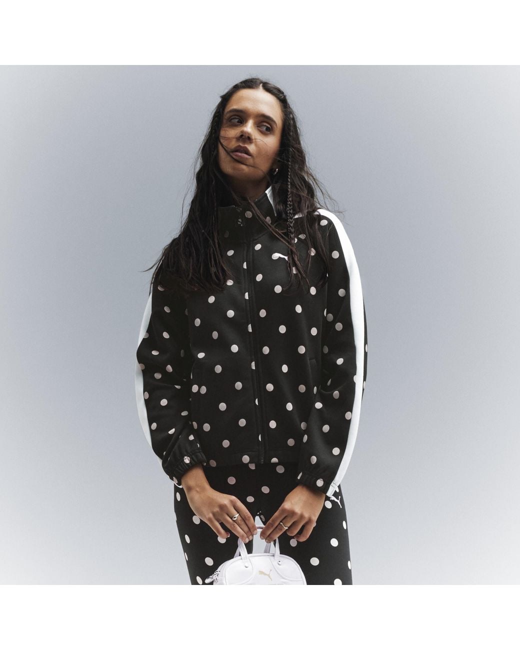 PUMA Black T7 Polka Dots Oversized Track Jacket