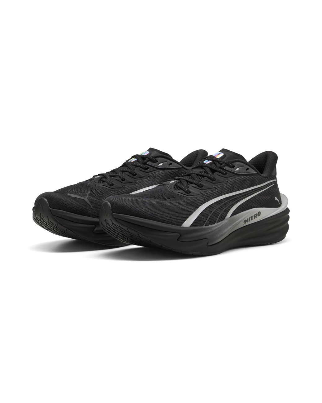 PUMA Black Deviate Nitro 4 Brightstride Road Running Shoes for men
