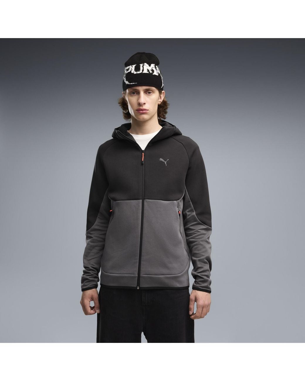 PUMA Black Tech Elevated Slim Full-Zip Hoodie for men