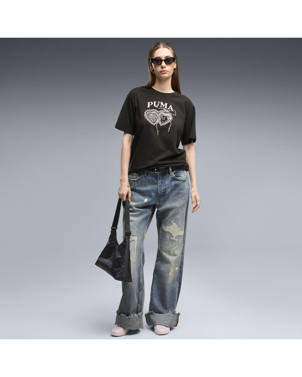 PUMA Black Graphics Relaxed Charm T-Shirt