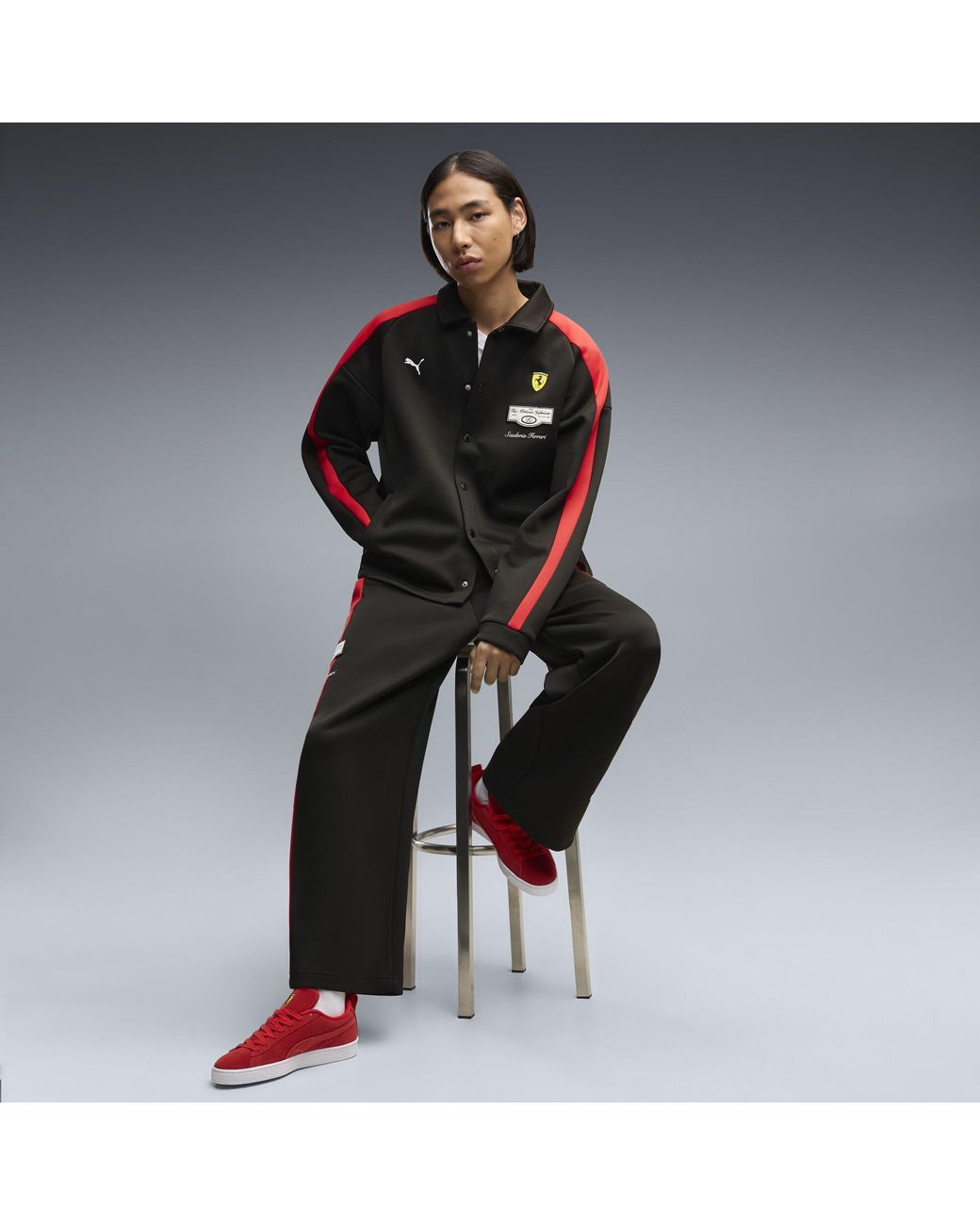 PUMA Black Ferrari T7 Track Jacket for men