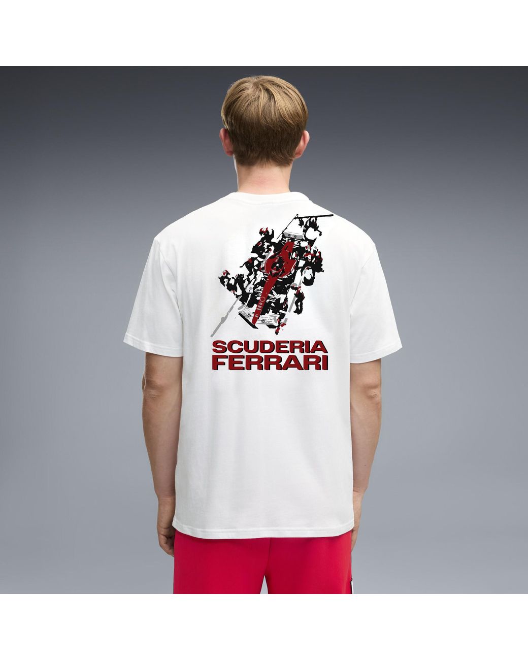 PUMA White Ferrari Graphic T-Shirt for men