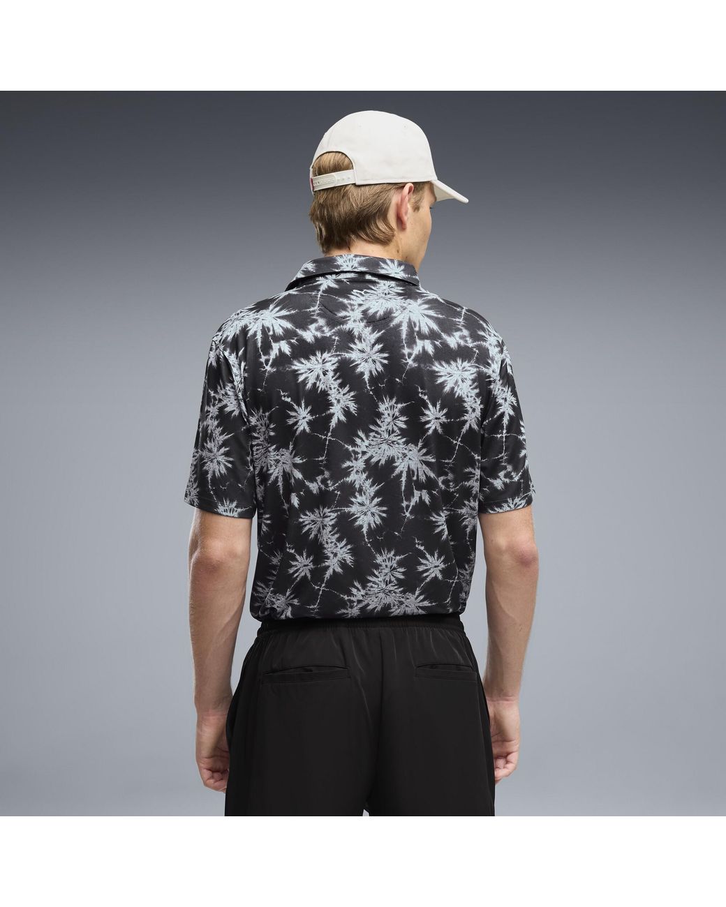 PUMA Black X Palm Tree Crew Palm Golf Polo for men