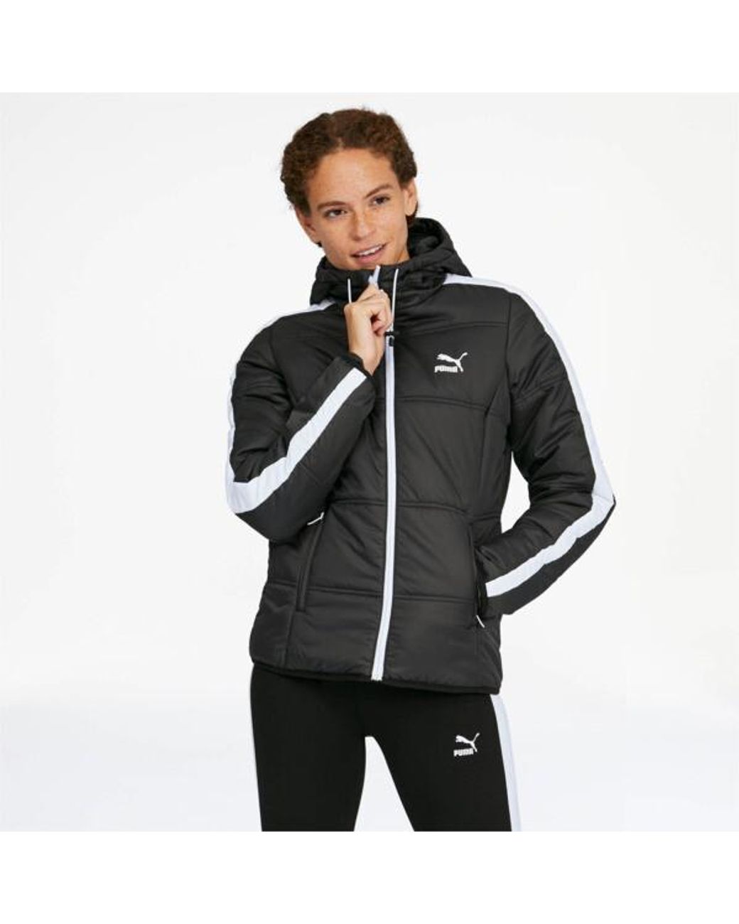 PUMA Classics T7 Padded Jacket in Black Lyst