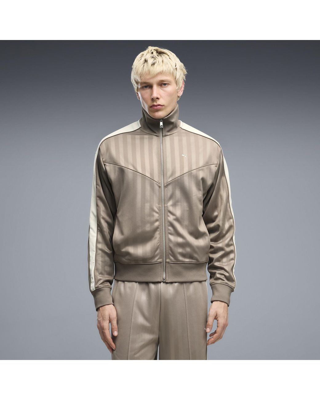 PUMA Gray T7 Track Jacket for men