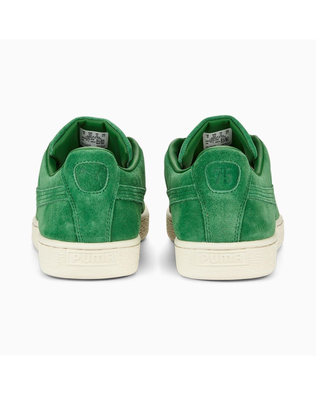 Puma green store suede shoes