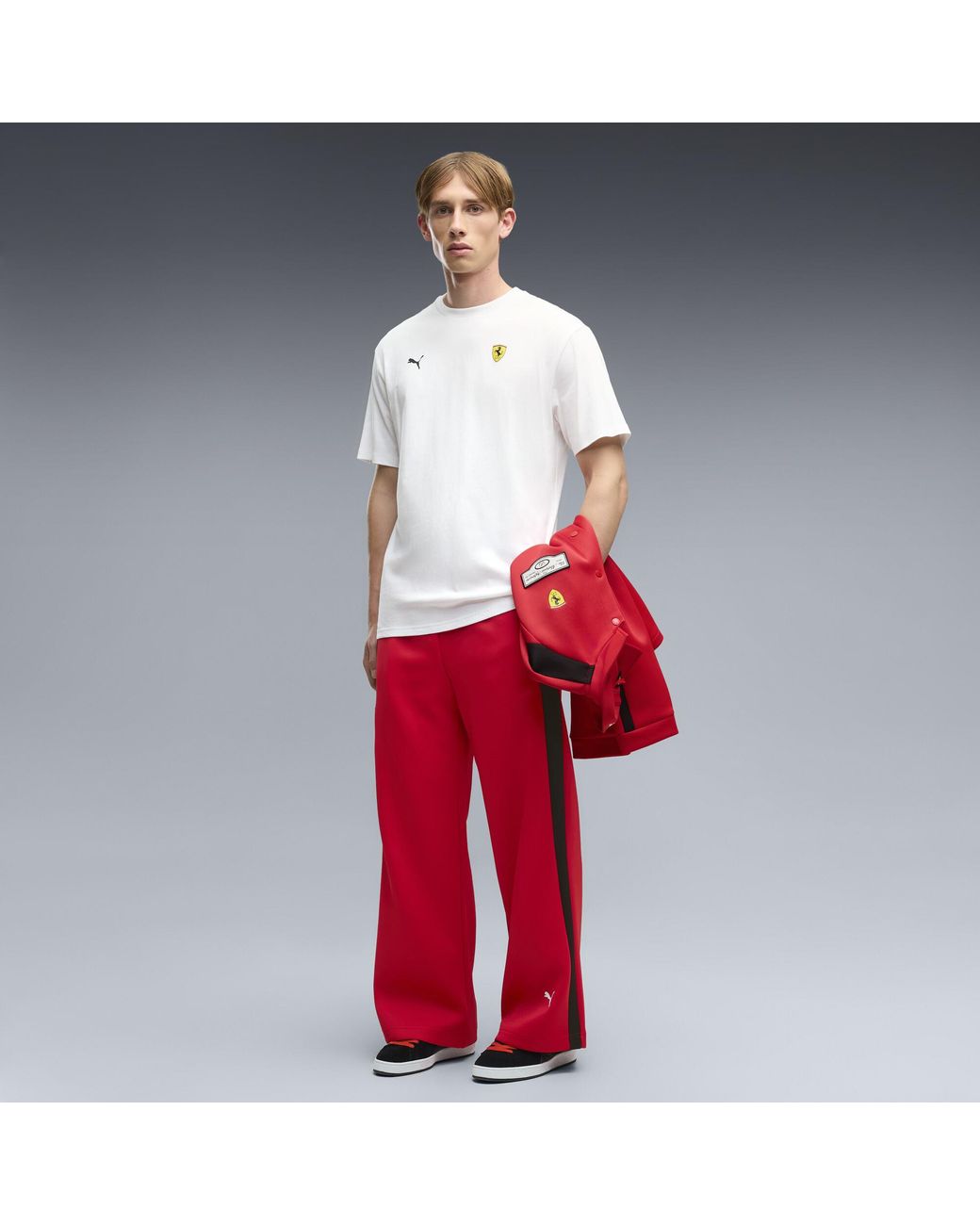 PUMA White Ferrari Graphic T-Shirt for men