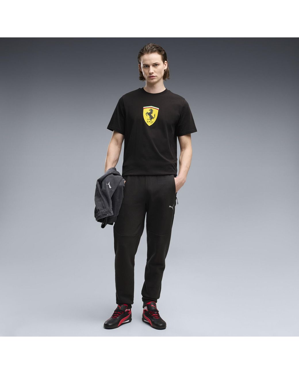 PUMA Black Scuderia Ferrari Coloured Shield T-Shirt for men