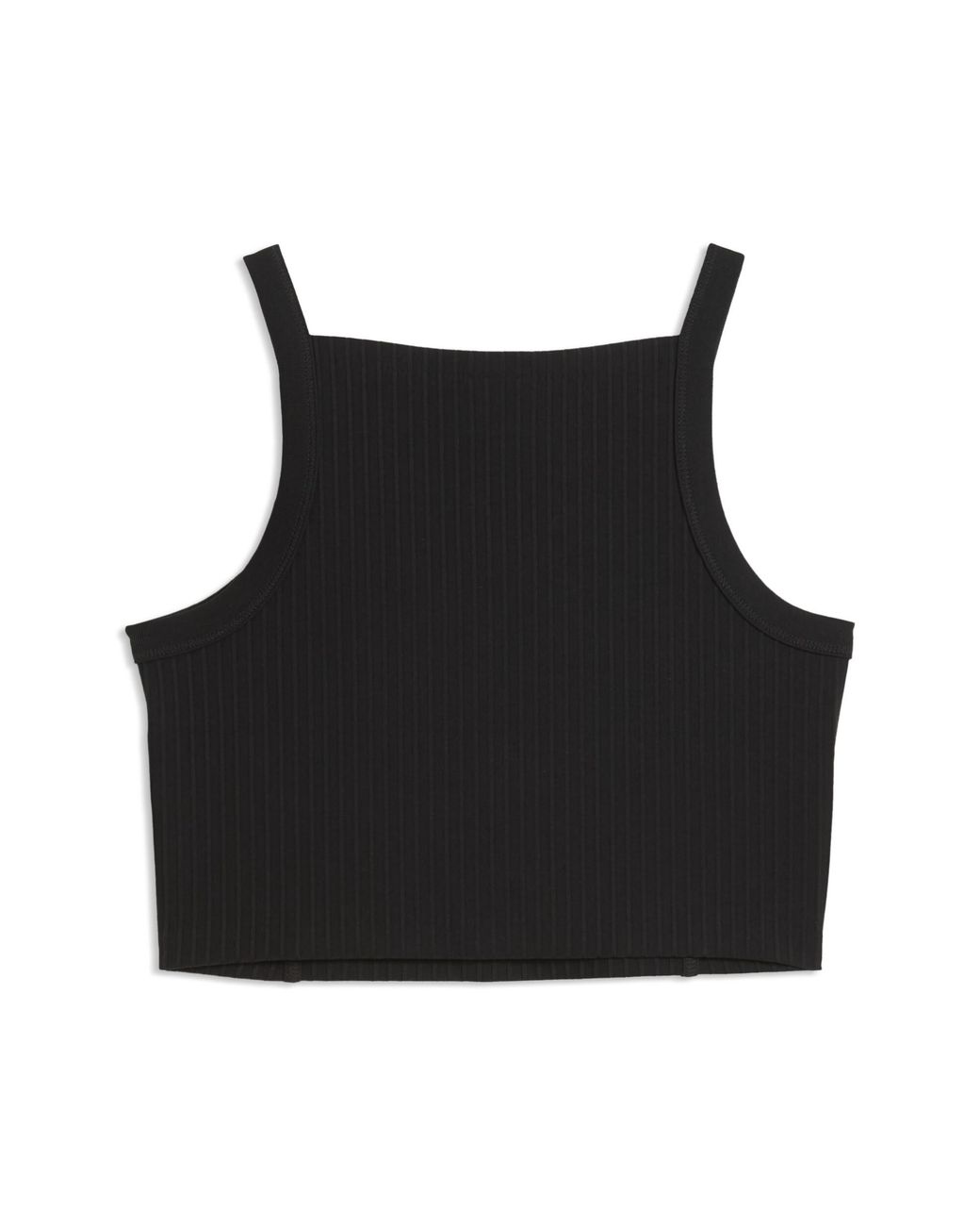 PUMA Black Essentials Ribbed Tight Crop Top