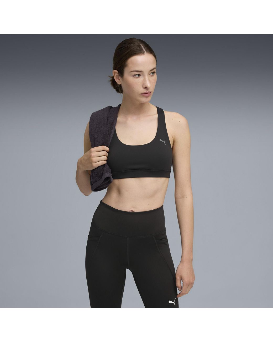 PUMA Black Cloudspun Ultra Soft Mid Impact Sports Bra