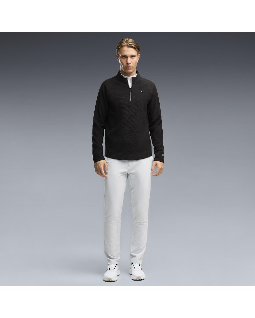 PUMA Black Boulder 2.0 Quarter-Zip Golf Jacket for men