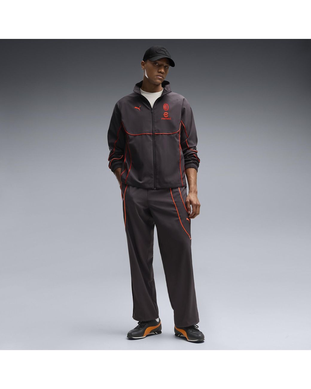 PUMA Black Ac Milan Tech-X Full-Zip Track Jacket for men