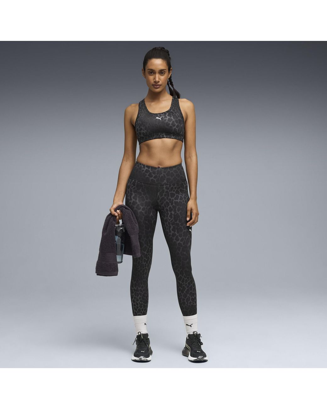 PUMA Black 4Keeps Medium Support Sports Bra