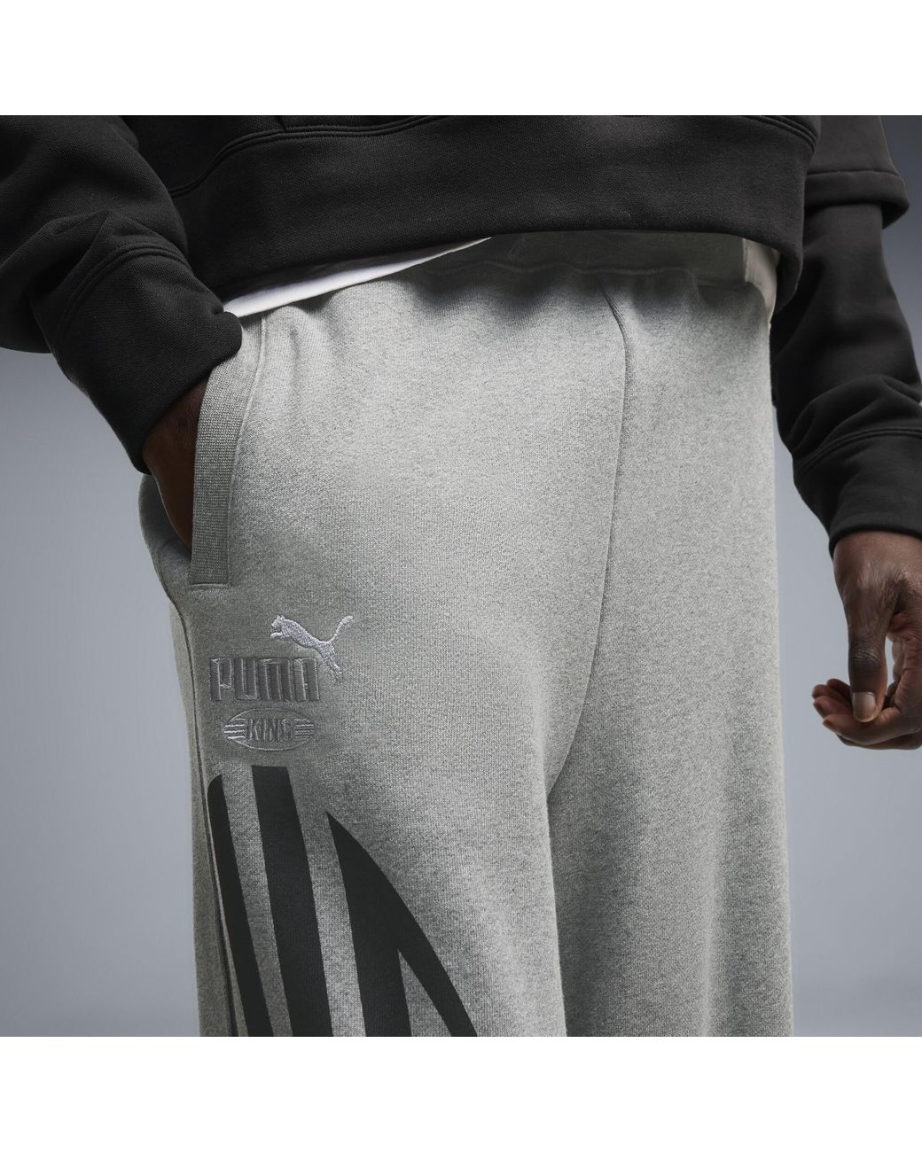 PUMA Gray King Oversized Sweatpants for men