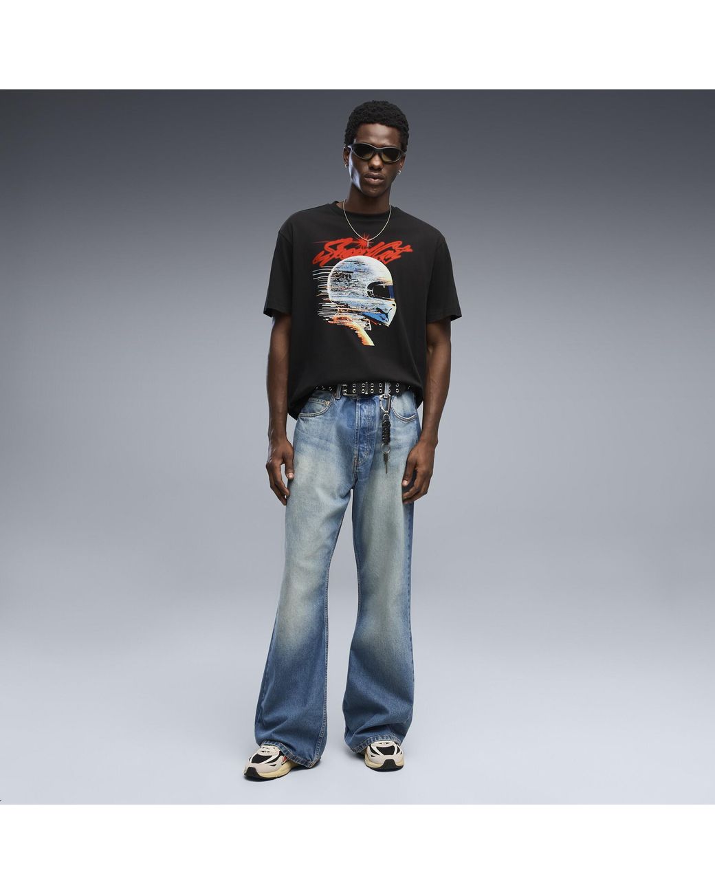 PUMA Black Graphics Speedcat Relaxed T-Shirt for men