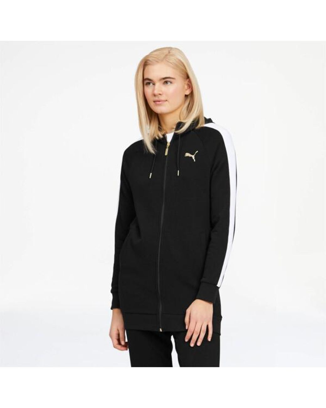 PUMA Glitz Zip Up Hoodie in Black Lyst