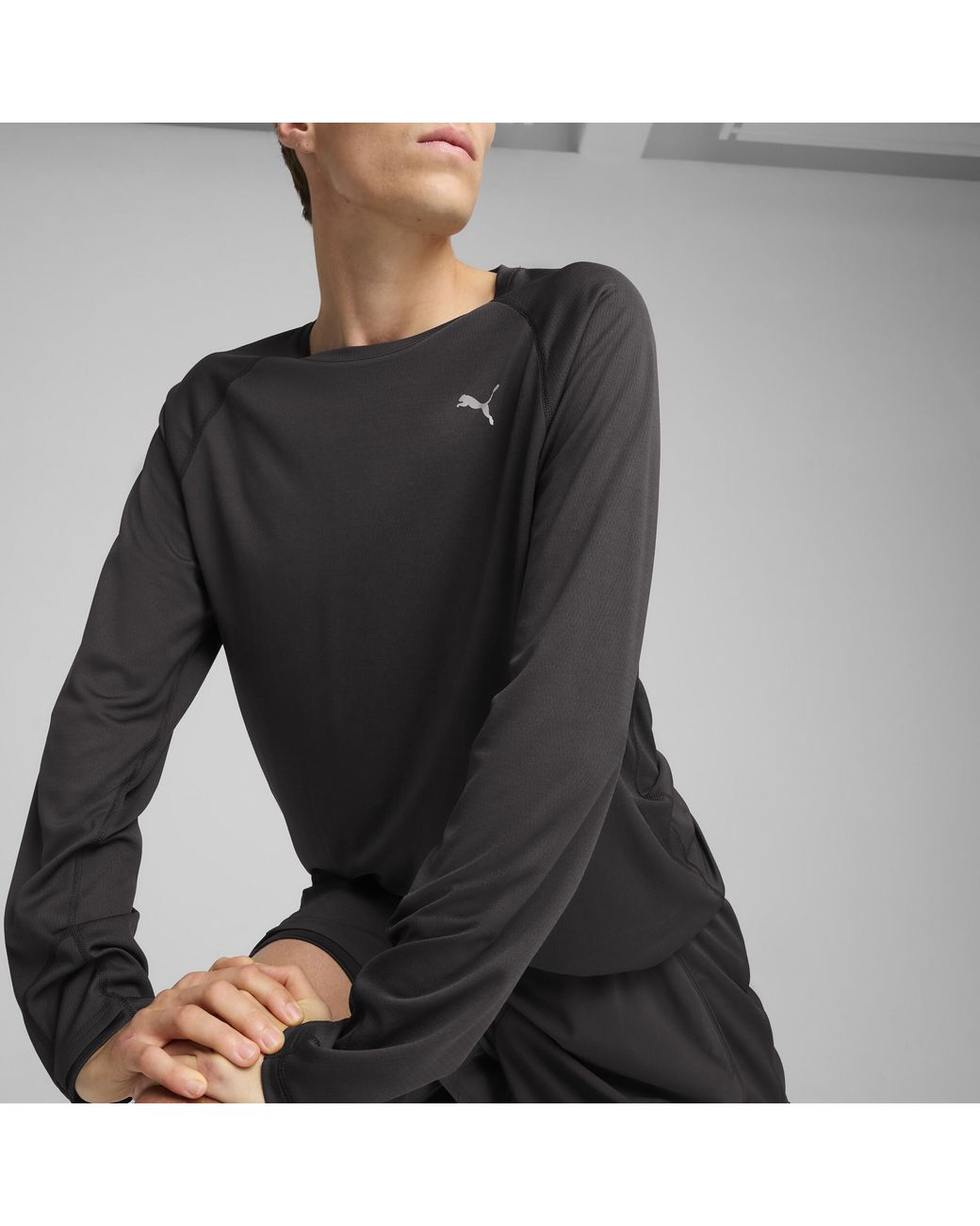 PUMA Black Velocity Long Sleeve Running Top for men