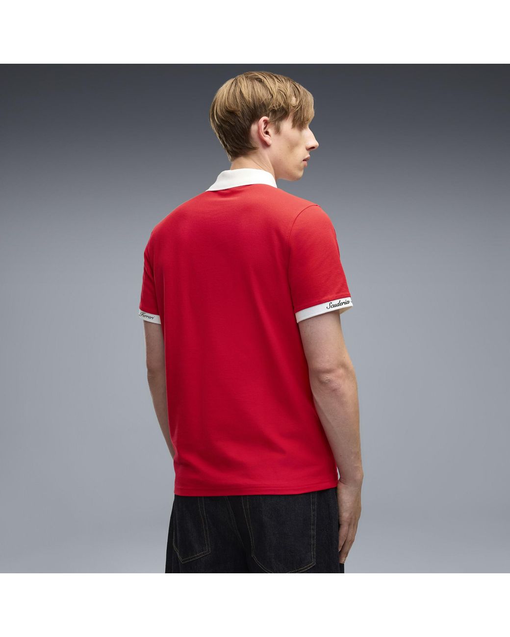 PUMA Red Ferrari Pique Polo for men