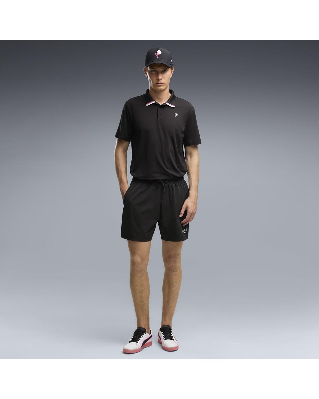 PUMA Black X Palm Tree Crew Golf Polo for men