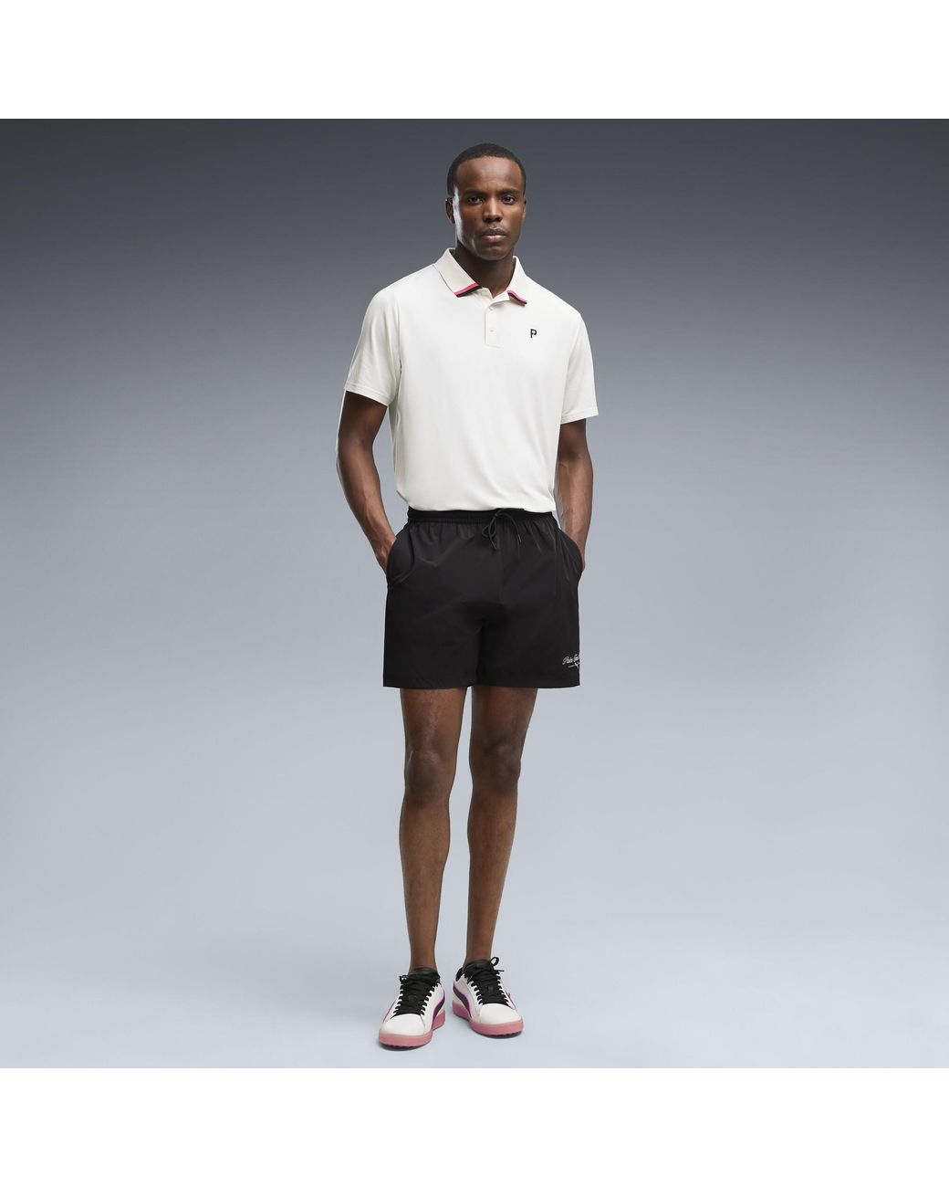PUMA White X Palm Tree Crew Golf Polo for men