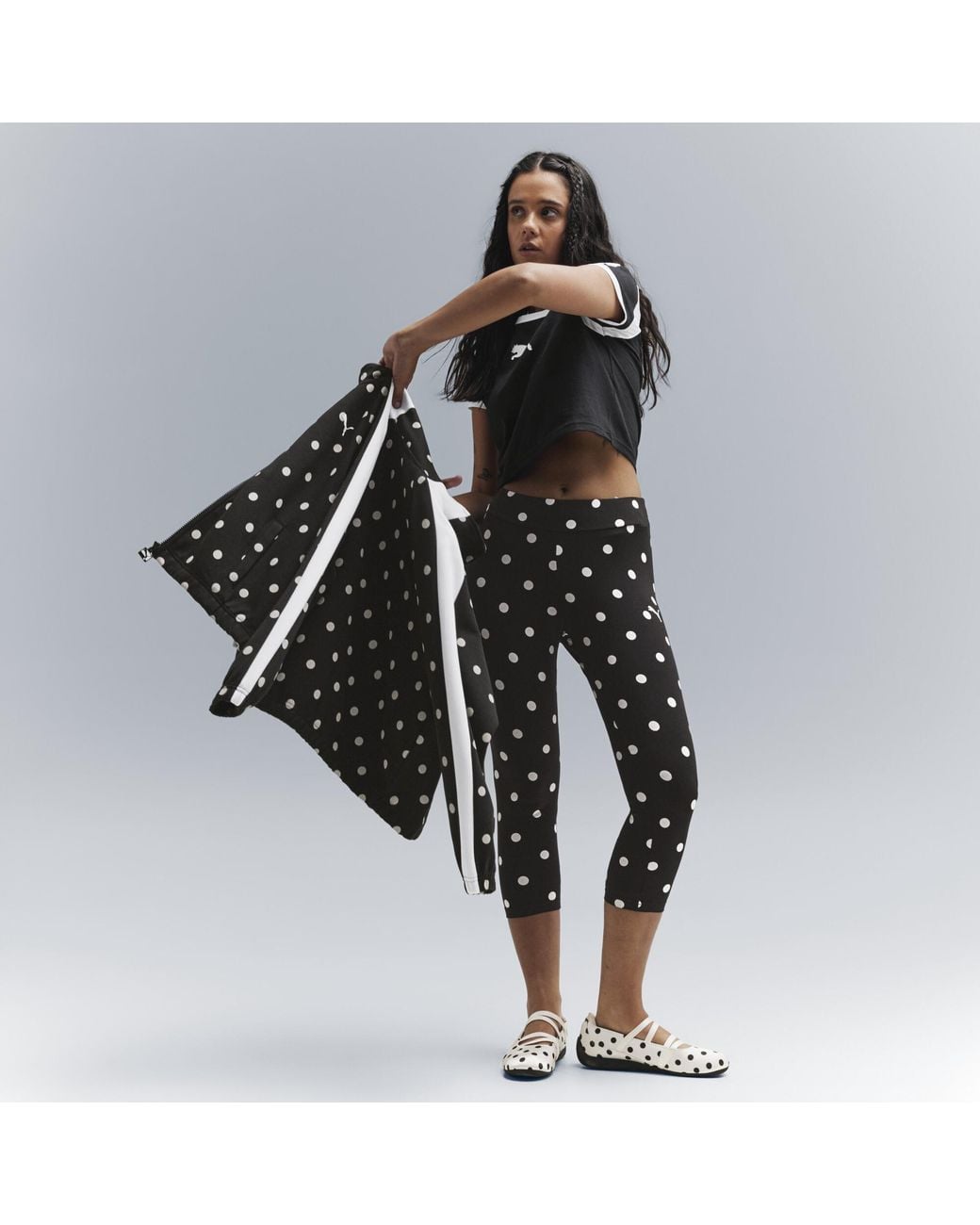 PUMA Black T7 Polka Dots Oversized Track Jacket