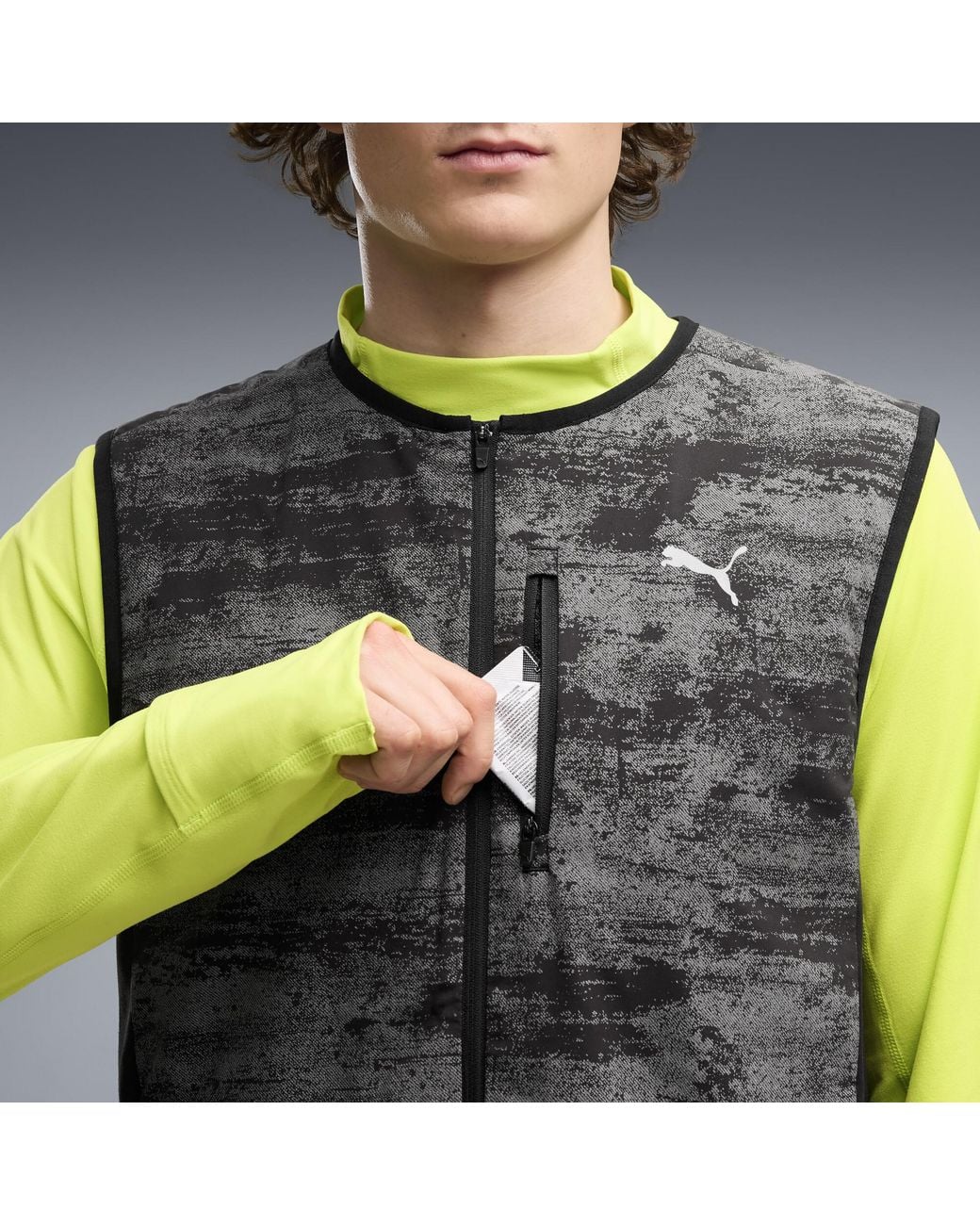PUMA Black Brightstride Primaloft Insulated Performance Fit Running Vest for men