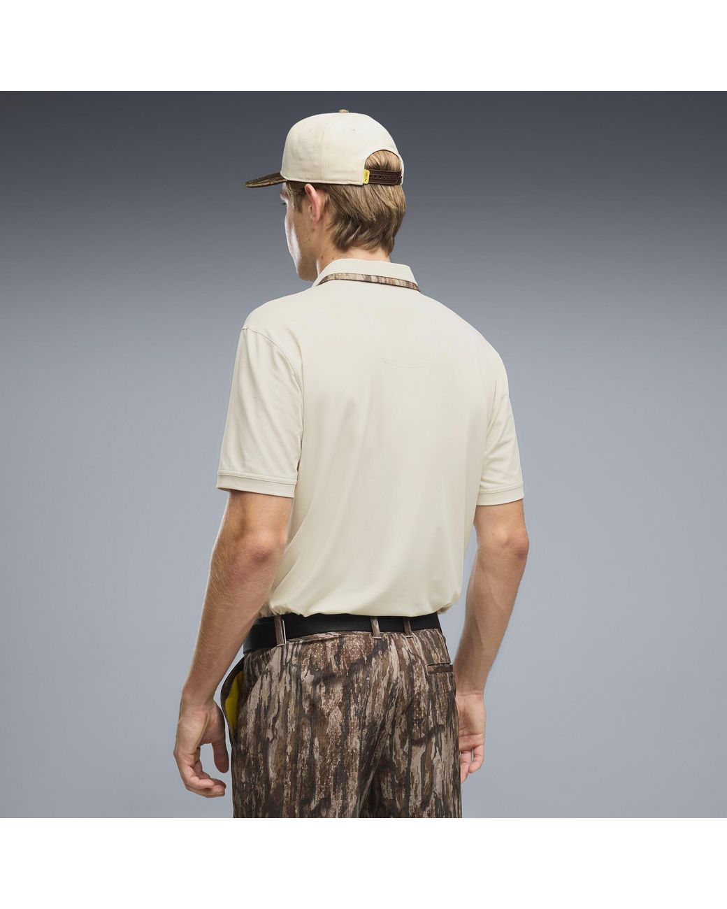 PUMA White X Realtree Solid Golf Polo for men