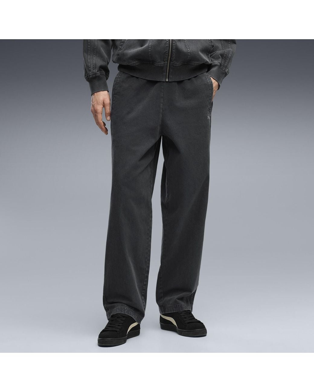PUMA Black Future..Archive Relaxed Washed Twill Track Pants for men