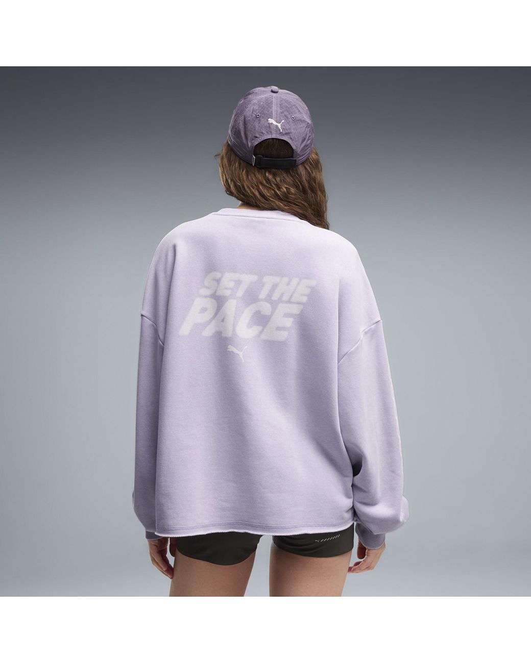 PUMA Purple Run Culture Collective Oversized Graphic Sweatshirt